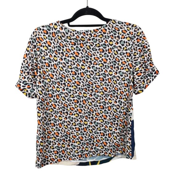 Anthropologie Conditions Apply Multi Color SZ XS Short Sleeve Top - Picture 2 of 7